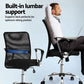 Artiss 2x Mesh Office Chair Mid Back Black - Furniture >