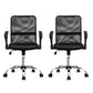 Artiss 2x Mesh Office Chair Mid Back Black - Furniture >