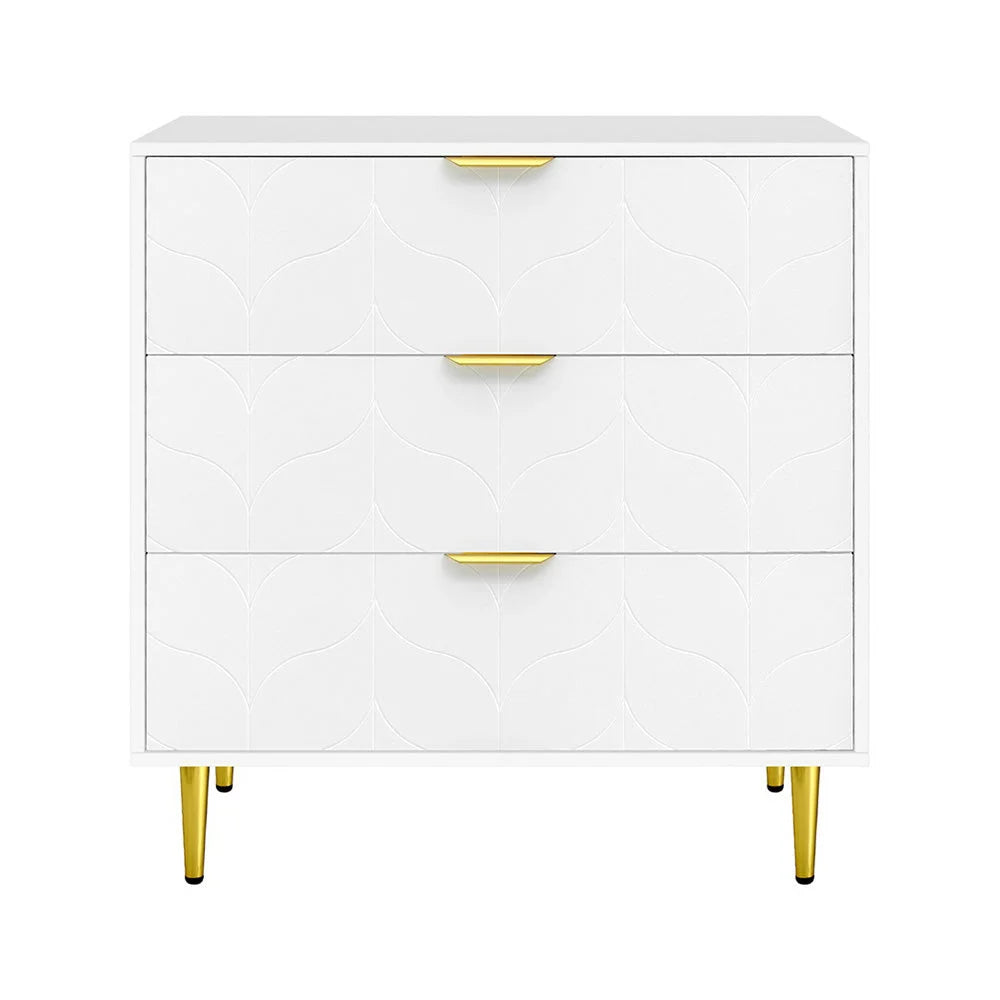 Chest drawers lowboy with matching accessories and clear item layout