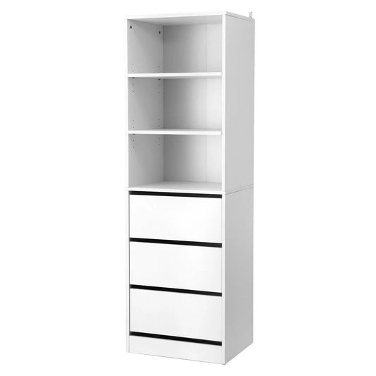 Artiss 3 Chest of Drawers Tallboy Cabinet White - Furniture