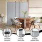 3 Panel Room Divider Screen 260x180cm Fabric Grey