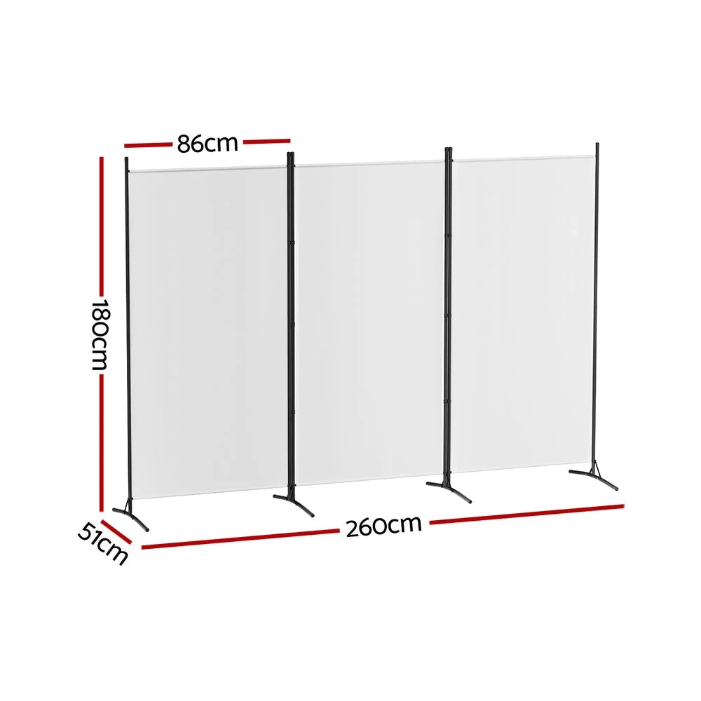 Panel room divider with screen