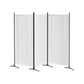 White fabric 3 260x180cm panel room divider with screen