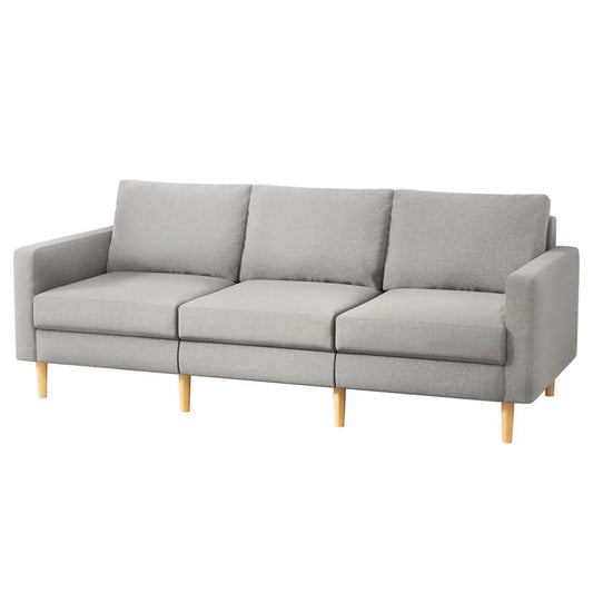 Artiss 3 Seater Sofa 225cm Linen Fabric Grey - Furniture >