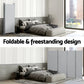 Grey fabric 345x180cm room divider screen with woven screen panels and folding room divider