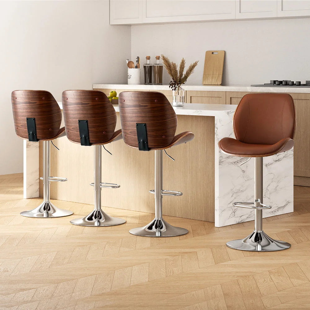 Artiss 4X Bar Stools Bentwood Adjustable Kitchen Counter