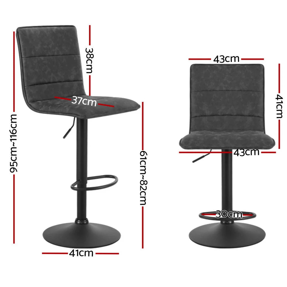 Set Of Four Bar Stools Gas Lift Vintage