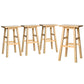 Wooden 4x bar stools kitchen with chairs nature