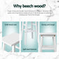 White wooden table with surface finish and tool fittings