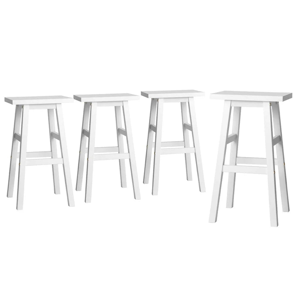 Artiss 4x Bar Stools Kitchen Chairs Wooden White