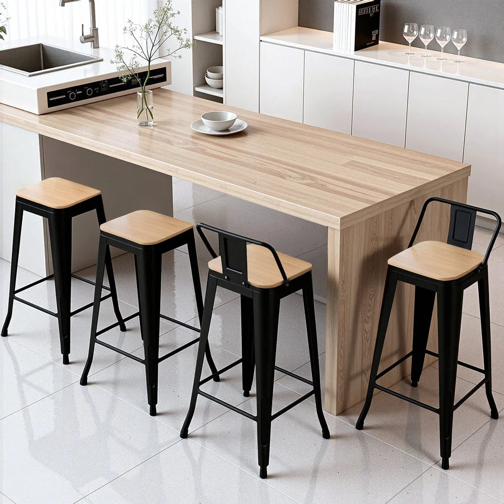 Artiss 4x Bar Stools Kitchen Counter High Chair Dining