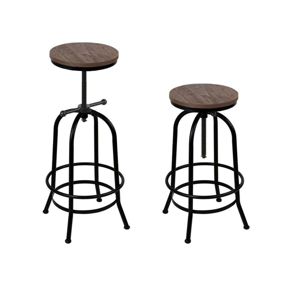 Set of four wooden bar stools