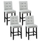 Set of four grey fabric bar stools