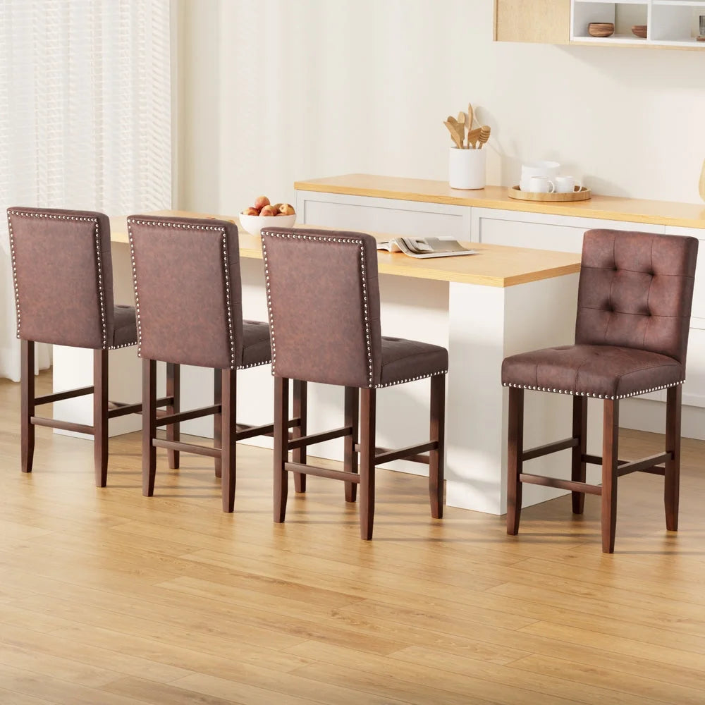 Artiss 4x Bar Stools Kitchen Dining Chairs Counter PU