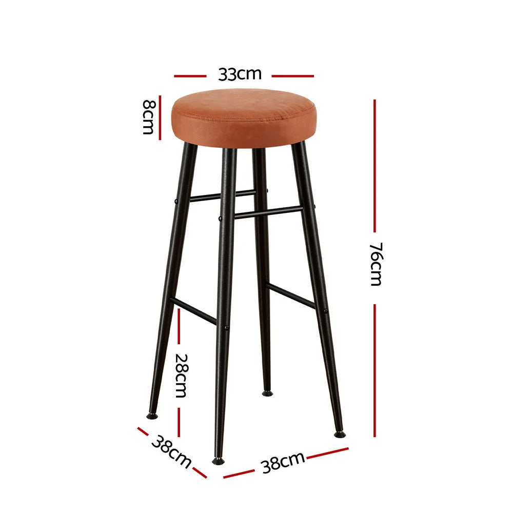 Artiss 4x Bar Stools Kitchen Dining Chairs Counter Round PU