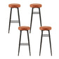 Set of four brown PU leather bar stools