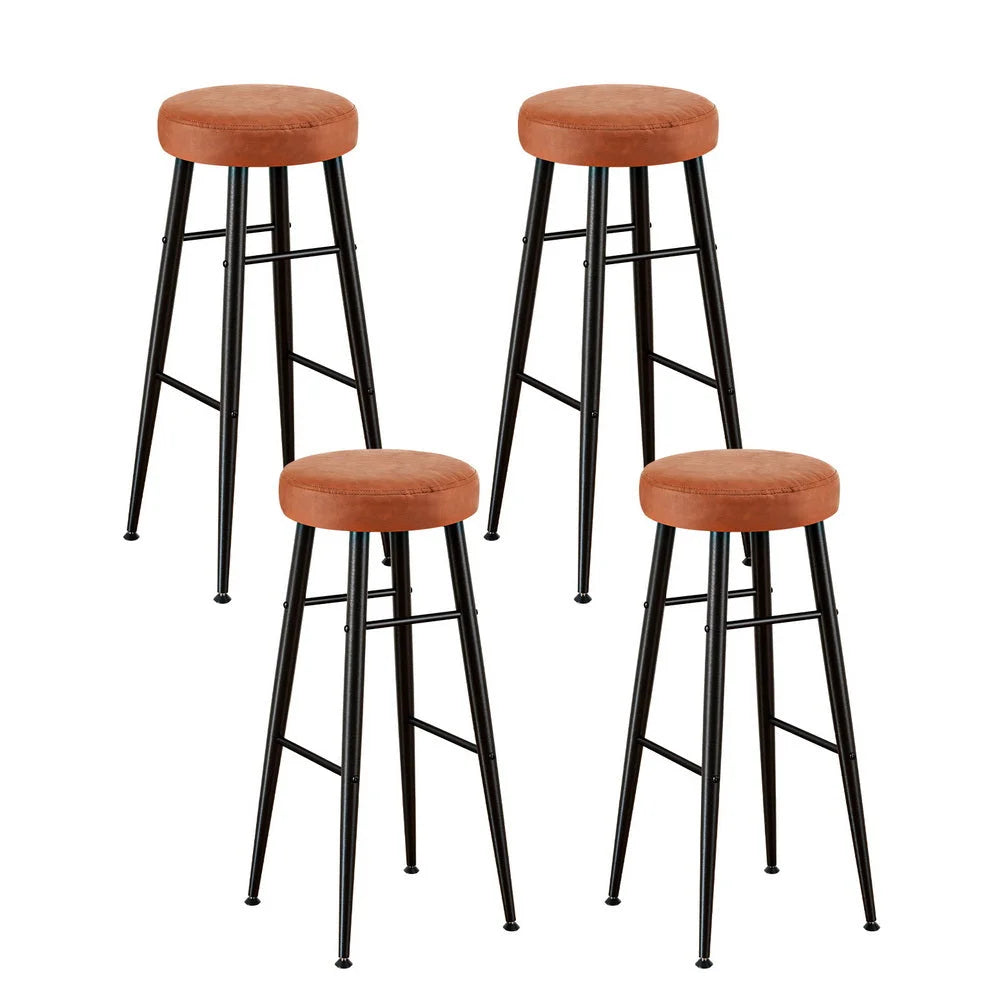 Artiss 4x Bar Stools Kitchen Dining Chairs Counter Round PU