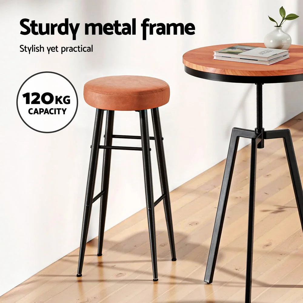Artiss 4x Bar Stools Kitchen Dining Chairs Counter Round PU