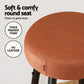 Brown leather bar stools kitchen with front angle shown