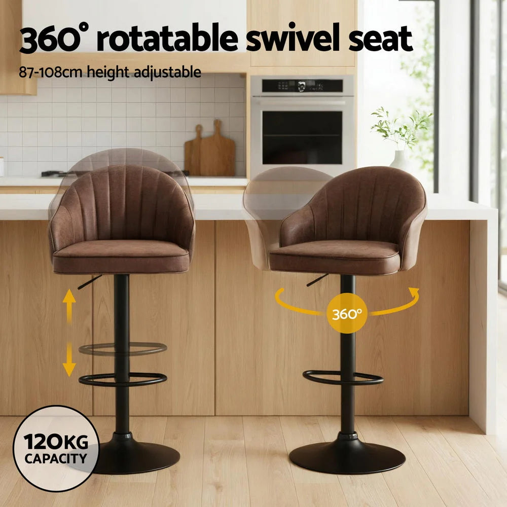 Artiss 4x Bar Stools Kitchen Swivel Gas Lift Counter Chair