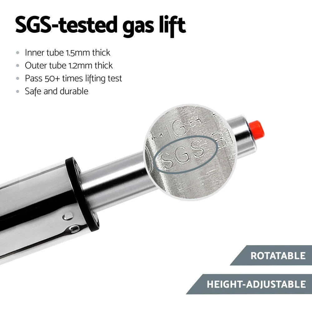 Artiss 4x Bar Stools Leather Gas Lift White - Furniture >