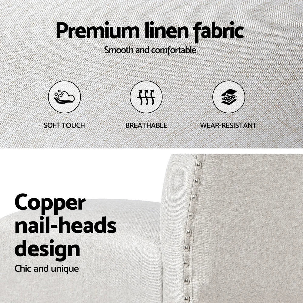 Artiss 4x Bar Stools Linen Upholstered Chairs - Furniture >