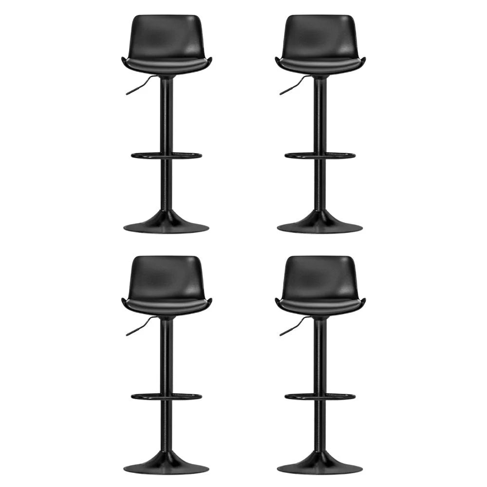 Artiss 4x Bar Stools Padded Seat Gas Lift Black - Furniture
