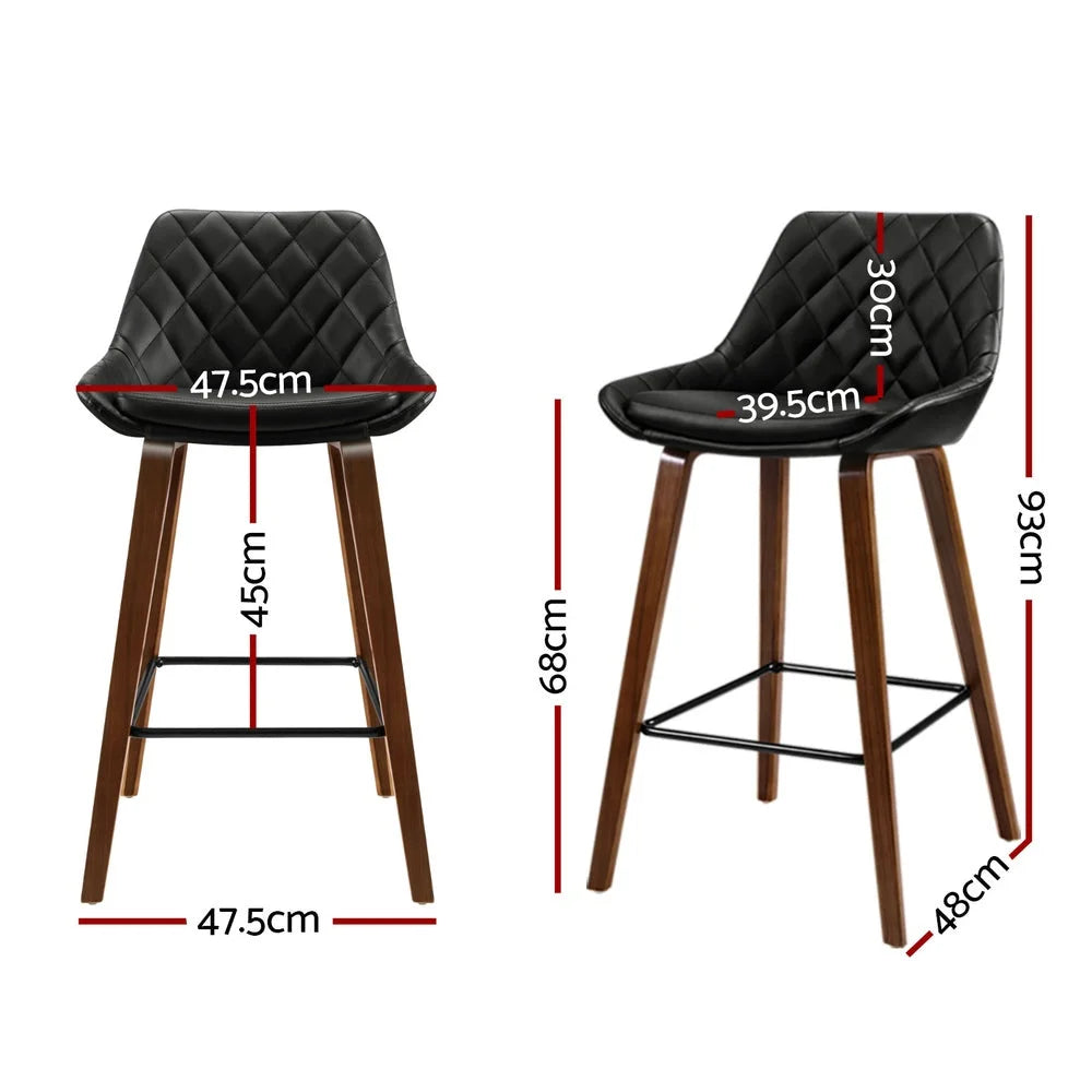 Artiss 4x Bar Stools PU Seat Wooden - Furniture > Bar