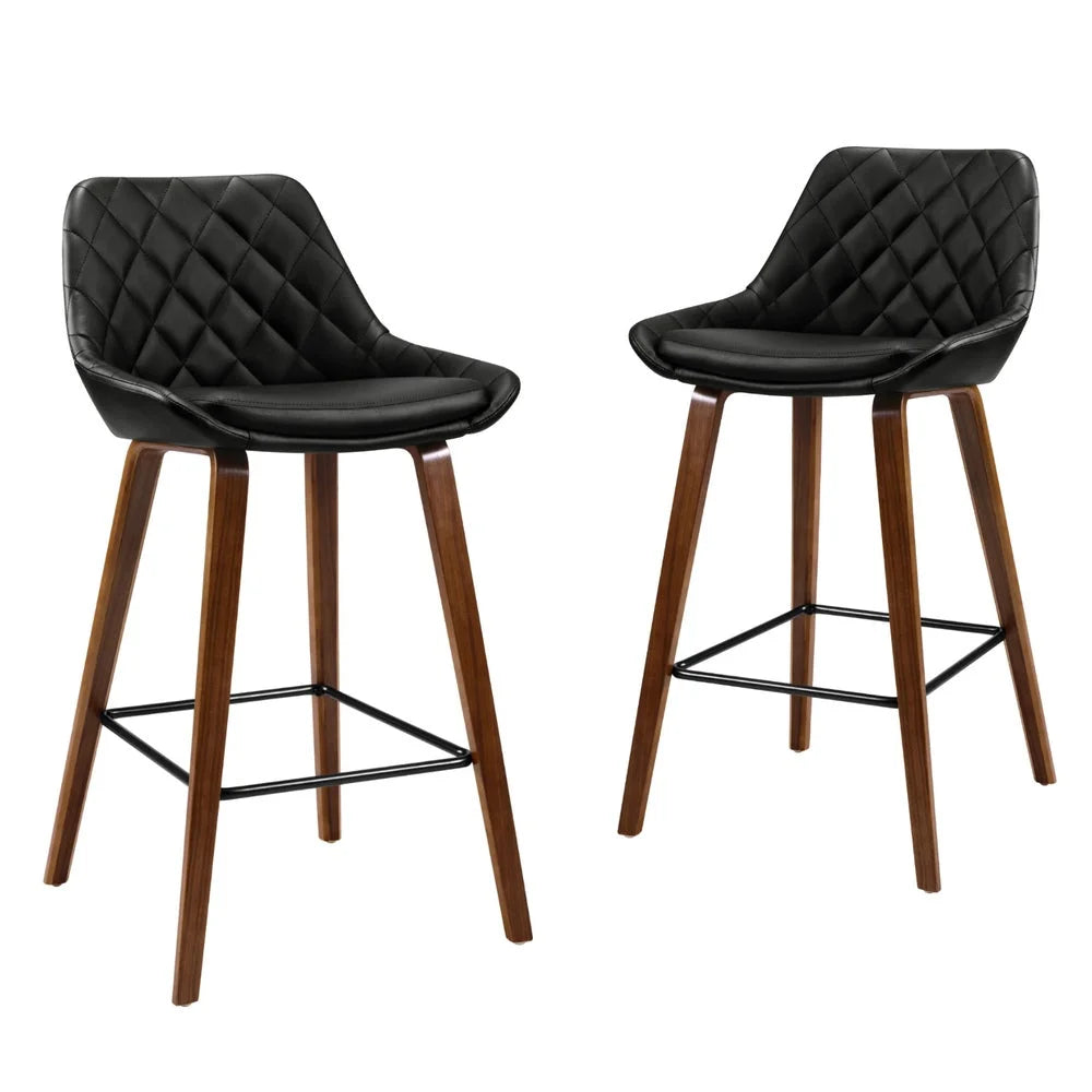 Artiss 4x Bar Stools PU Seat Wooden - Furniture > Bar
