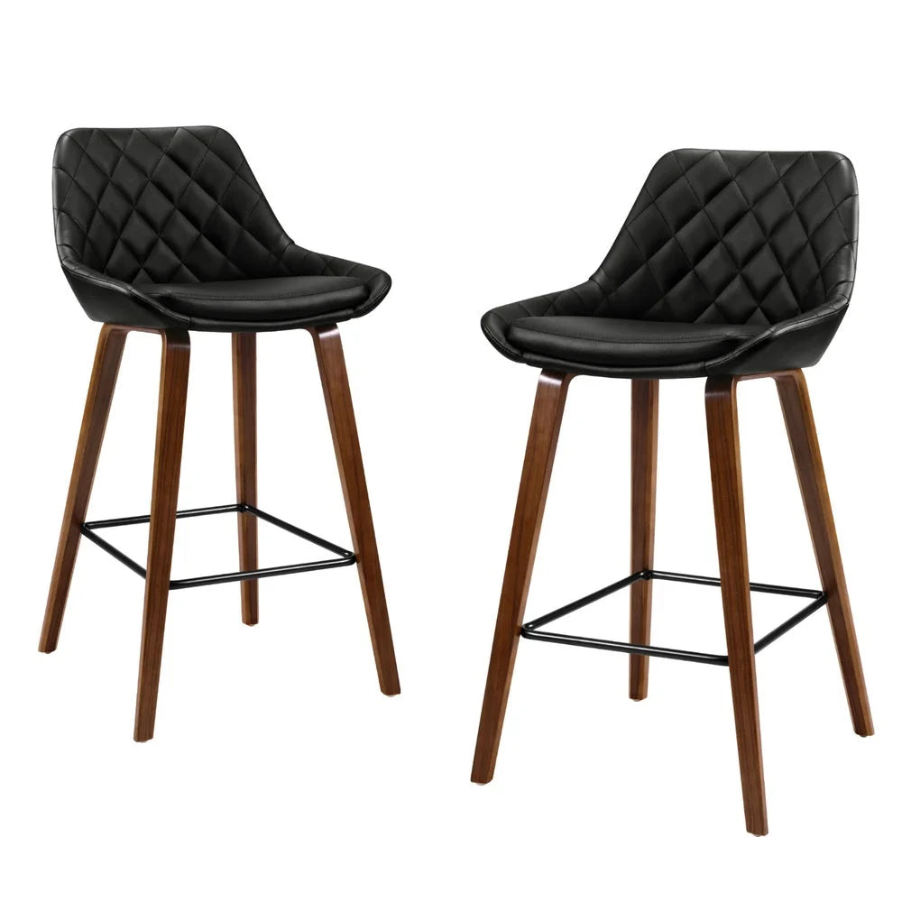Artiss 4x Bar Stools PU Seat Wooden - Furniture > Bar