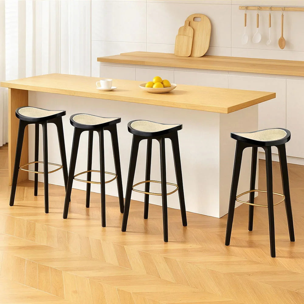 Artiss 4x Bar Stools Rattan Counter Kitchen Dinning Chair