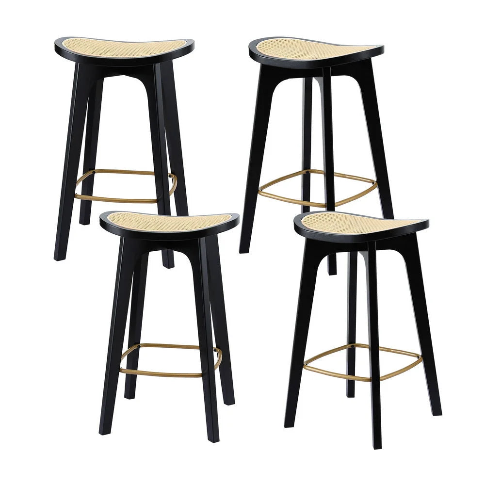 Artiss 4x Bar Stools Rattan Counter Kitchen Dinning Chair