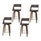 Leather 4x 65cm chair with bar stools swivel