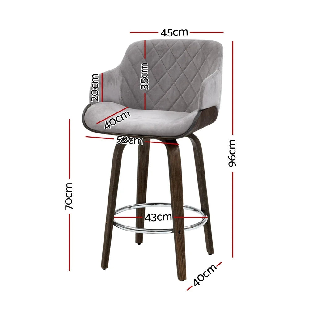 Bar stools swivel with velvet padded