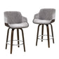 Set Of Four Bar Stools Swivel Velvet Padded