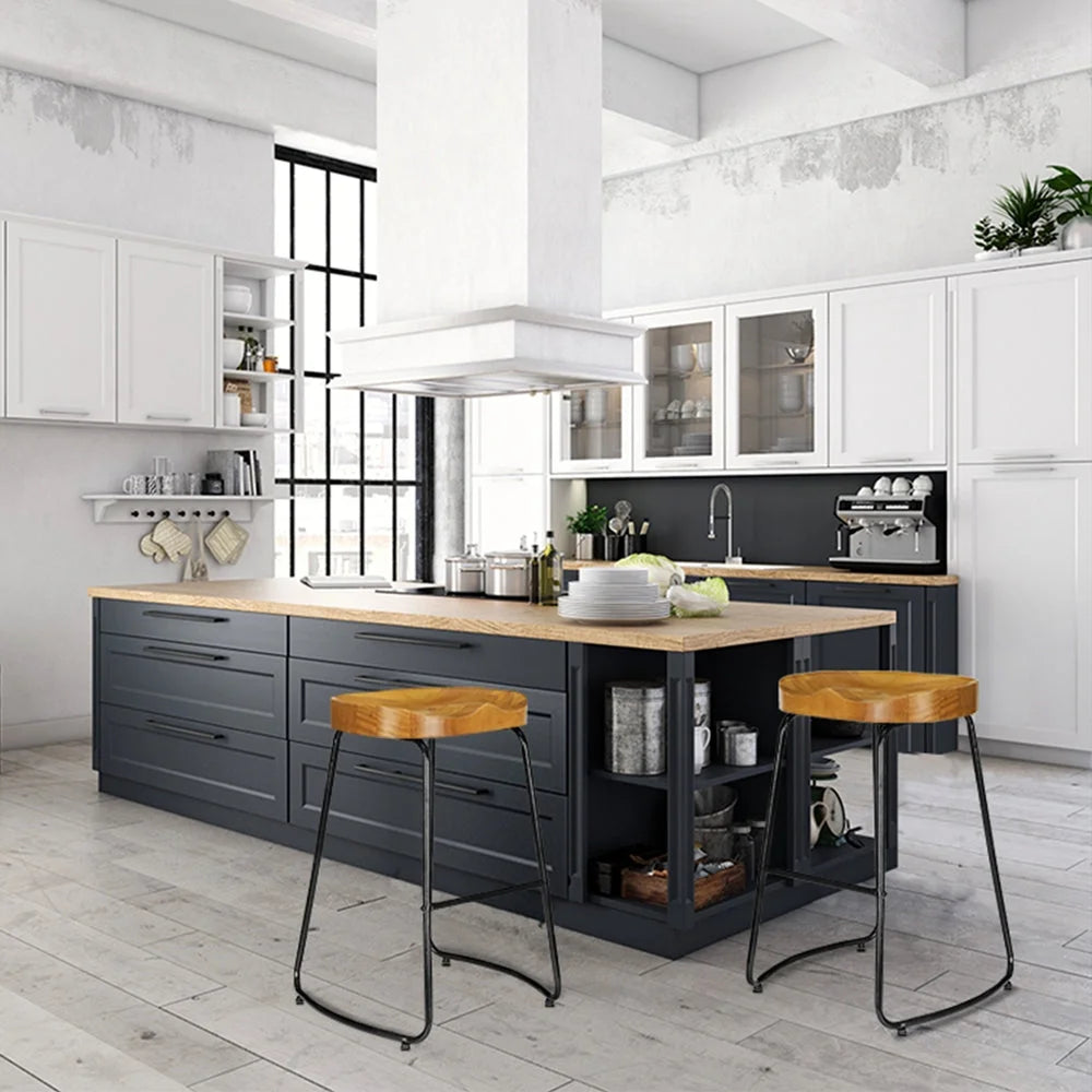 Artiss 4x Bar Stools Tractor Seat 65cm Wooden - Furniture >