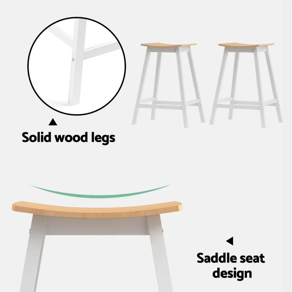 Artiss 4x Bar Stools Wooden Chairs Oak - Furniture > Bar