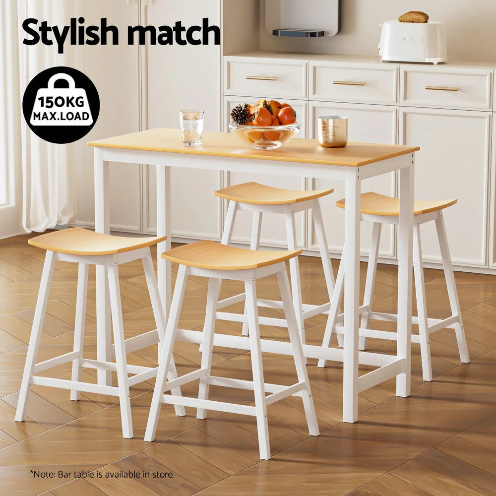 Artiss 4x Bar Stools Wooden Chairs Oak - Furniture > Bar