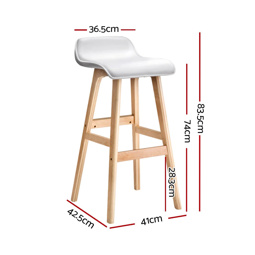 Artiss 4x Bar Stools Wooden Stool White - Furniture > Bar