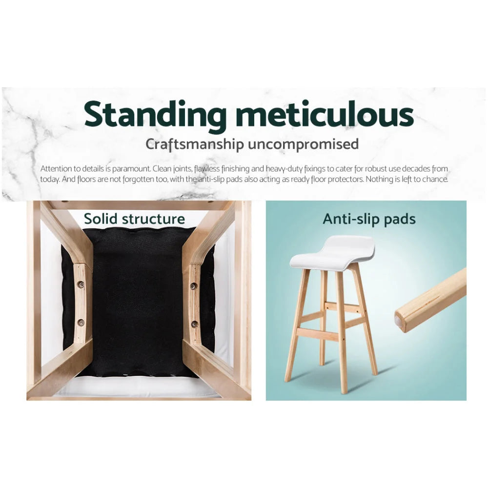 Artiss 4x Bar Stools Wooden Stool White - Furniture > Bar