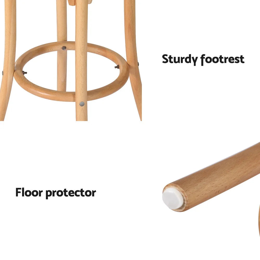 Artiss 4x Bar Stoosl Rattan Seat Wooden - Furniture > Bar
