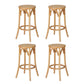 Artiss 4x Bar Stoosl Rattan Seat Wooden - Furniture > Bar