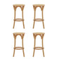 Artiss 4x Bar Stoosl Rattan Seat Wooden - Furniture > Bar