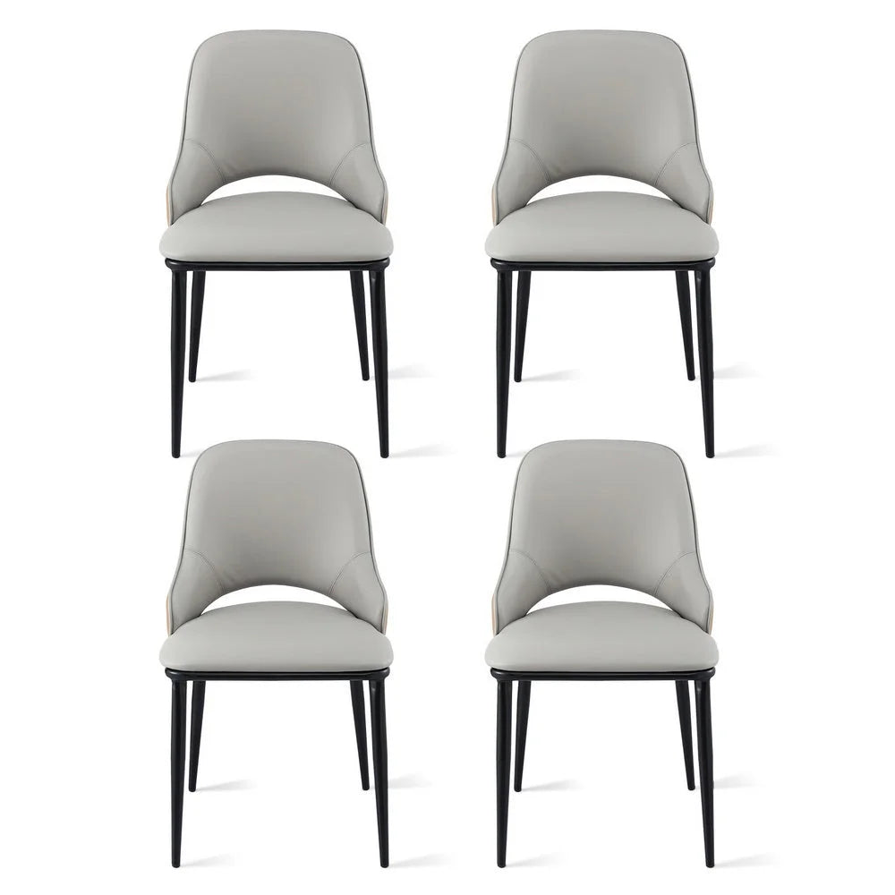 Artiss 4x Dining Chairs Hollow PU Leather Kitchen Lounge