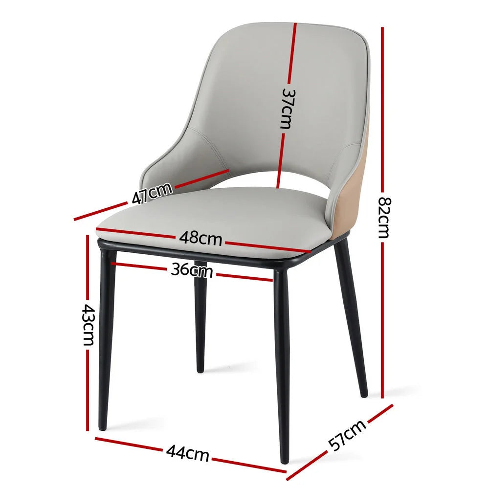 Artiss 4x Dining Chairs Hollow PU Leather Kitchen Lounge
