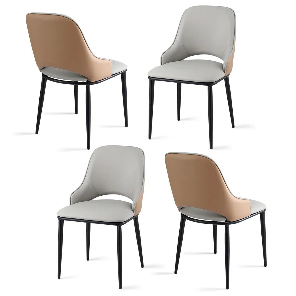 Artiss 4x Dining Chairs Hollow PU Leather Kitchen Lounge