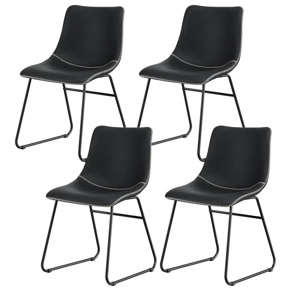Artiss 4x Dining Chairs Retro PU Leather Kitchen Lounge