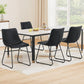 Black leather dining chair with 4x chairs retro PU