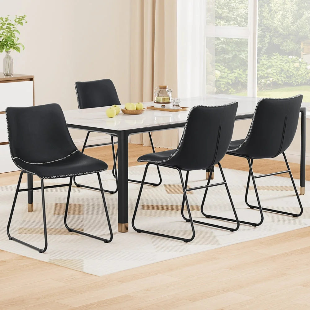 Artiss 4x Dining Chairs Retro PU Leather Kitchen Lounge