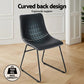 Black PU leather dining chair set